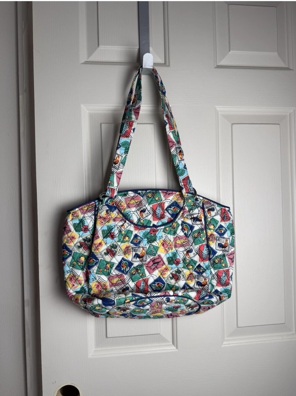 Authentic Vera Bradley Glenna/Cuban Stamps Colorful Tote